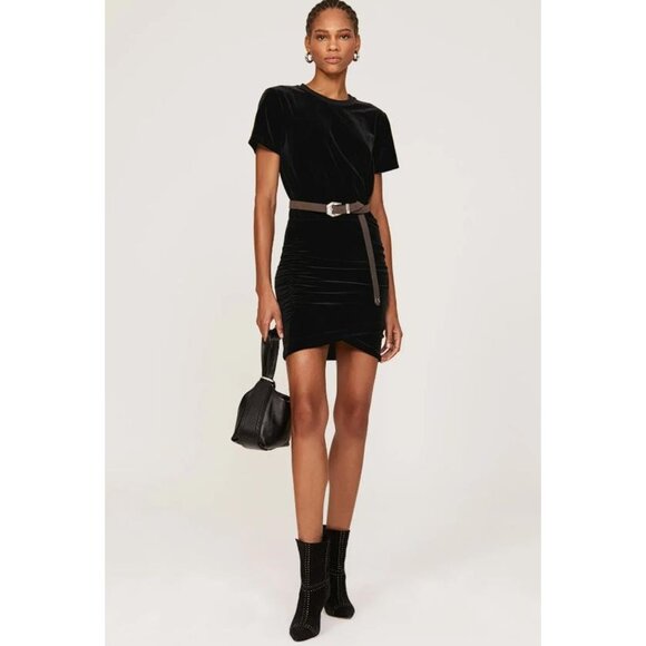 THE KOOPLES Women's Black Velvet Mini Dress Size 2 - Picture 1 of 8